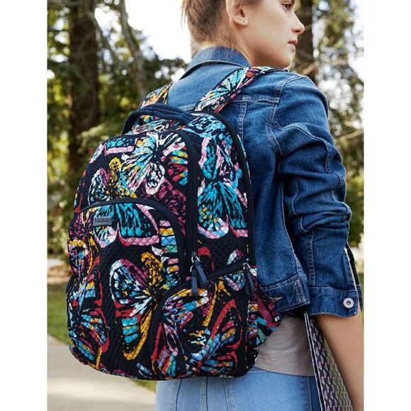 NWOT Vera Bradley Signature Cotton Campus backpack Butterfly Flutter, $145 - Picture 2 of 10